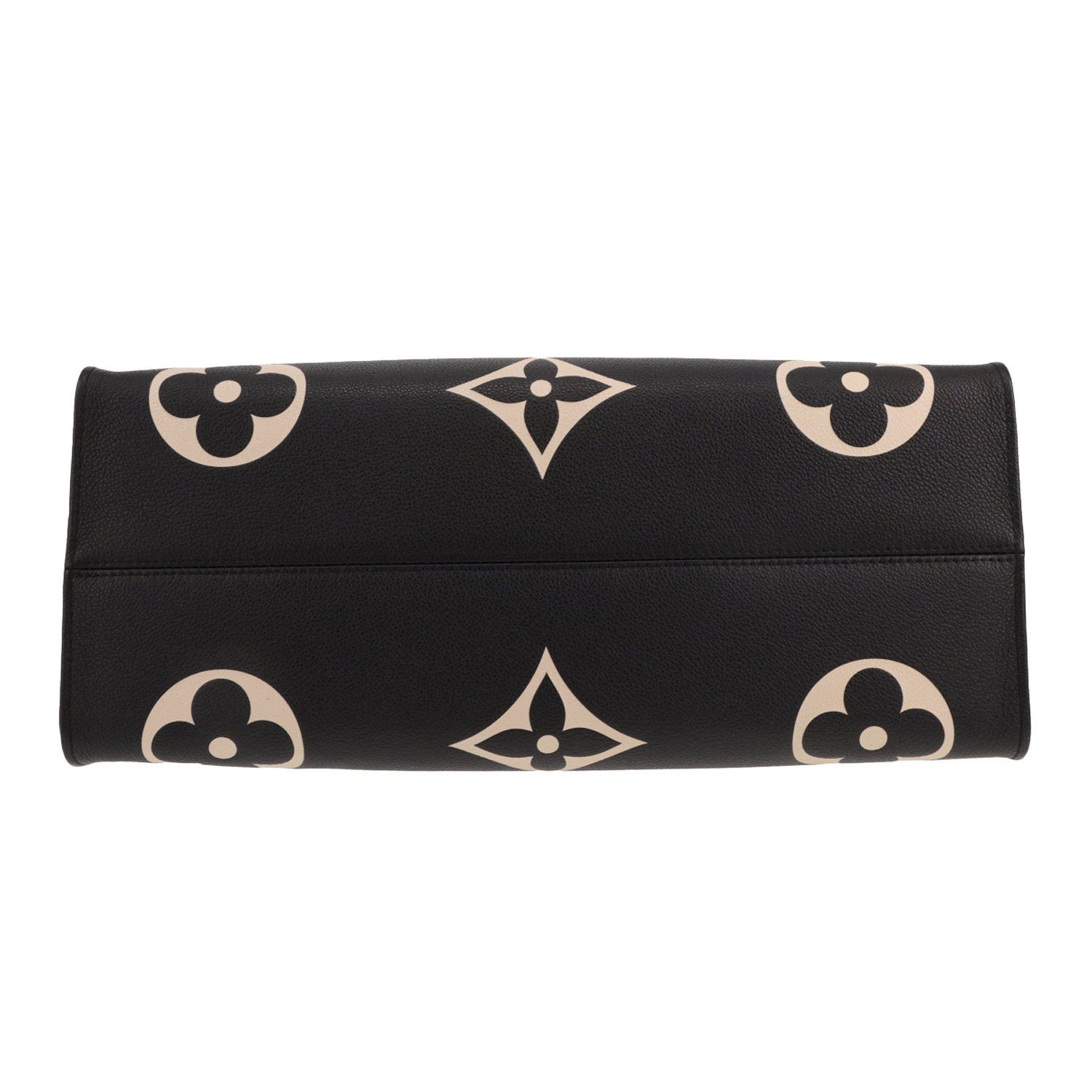 Louis Vuitton  Onthego large model  shopping bag  in black and beige two tones  monogram leather - Detail D1