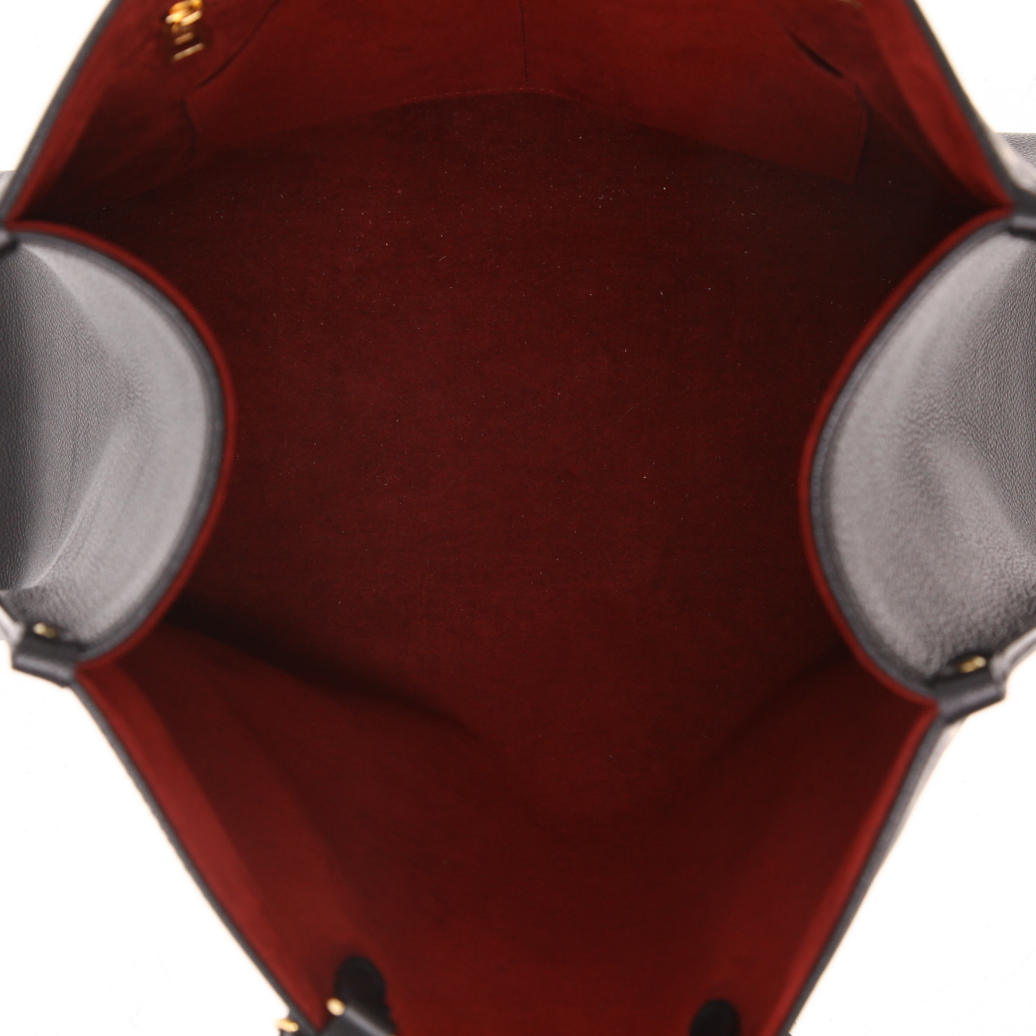 Sac cabas Louis Vuitton  Onthego grand modèle  en cuir monogram deux tons noir et beige - Detail D3