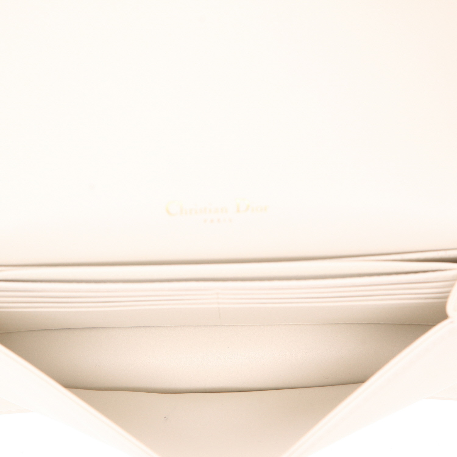 Dior  Lady Dior Wallet on Chain pouch  in white leather cannage - Detail D3