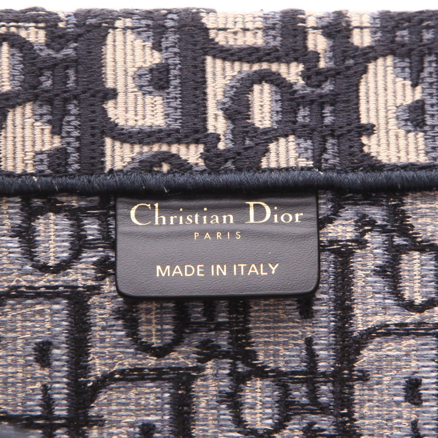 Shopping bag Dior  Book Tote modello medio  in tessuto a monogramma Oblique blu e beige - Detail D2
