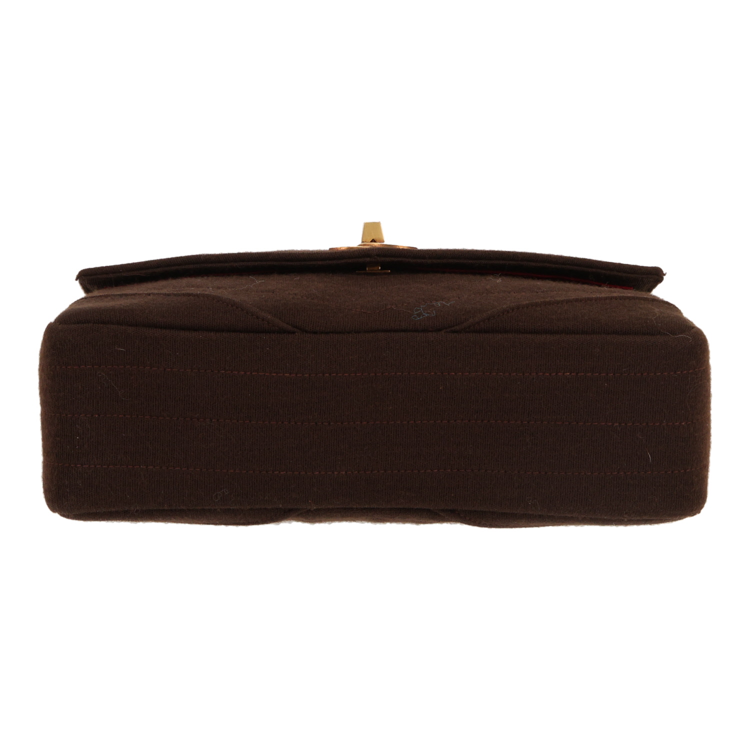 Chanel  Vintage handbag  in brown jersey - Detail D1