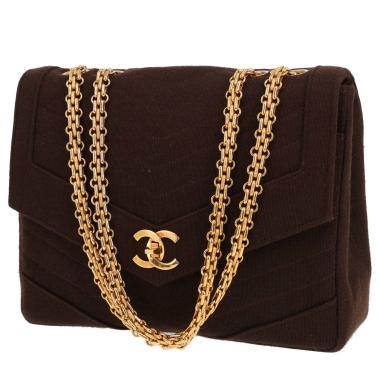 Borsa Chanel  Vintage in jersey marrone