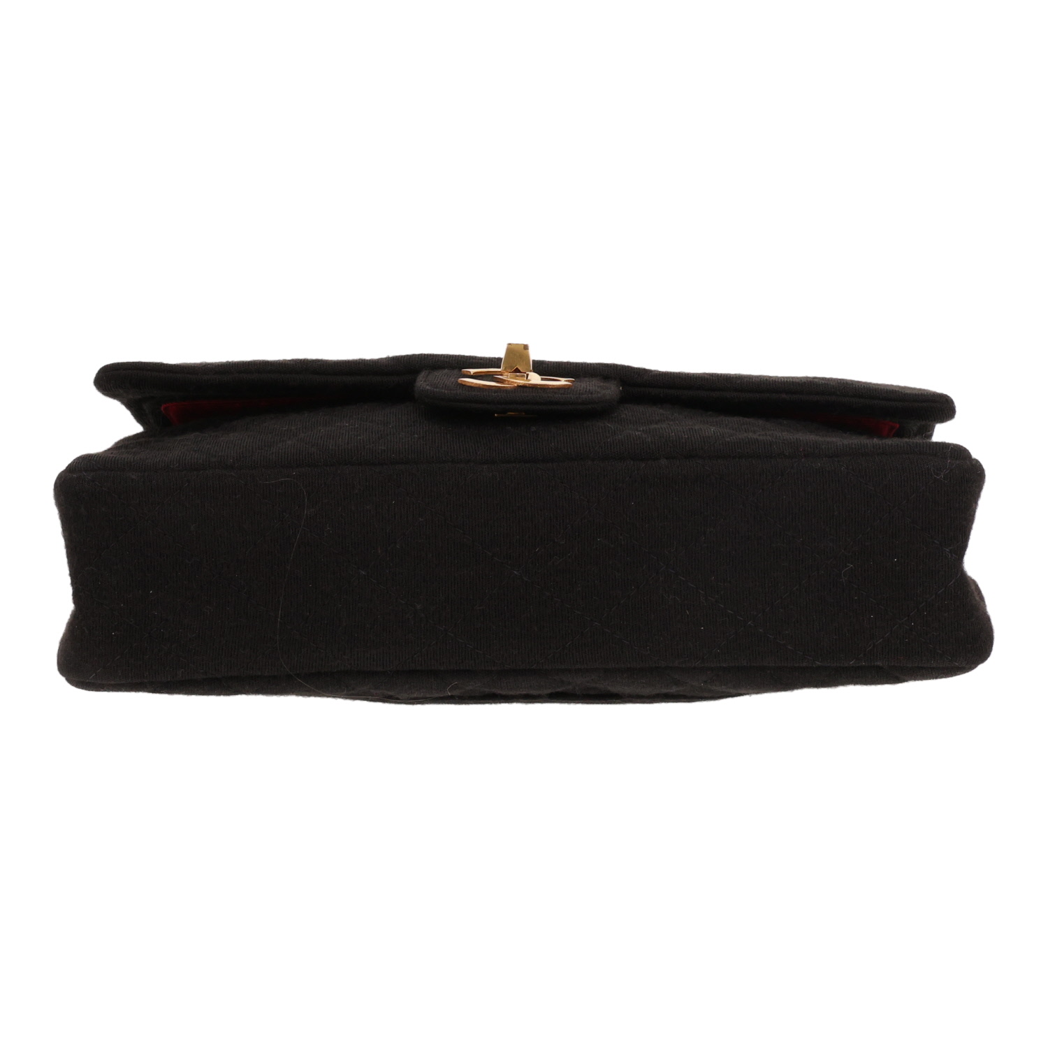 Sac à main Chanel  Vintage en jersey noir - Detail D1