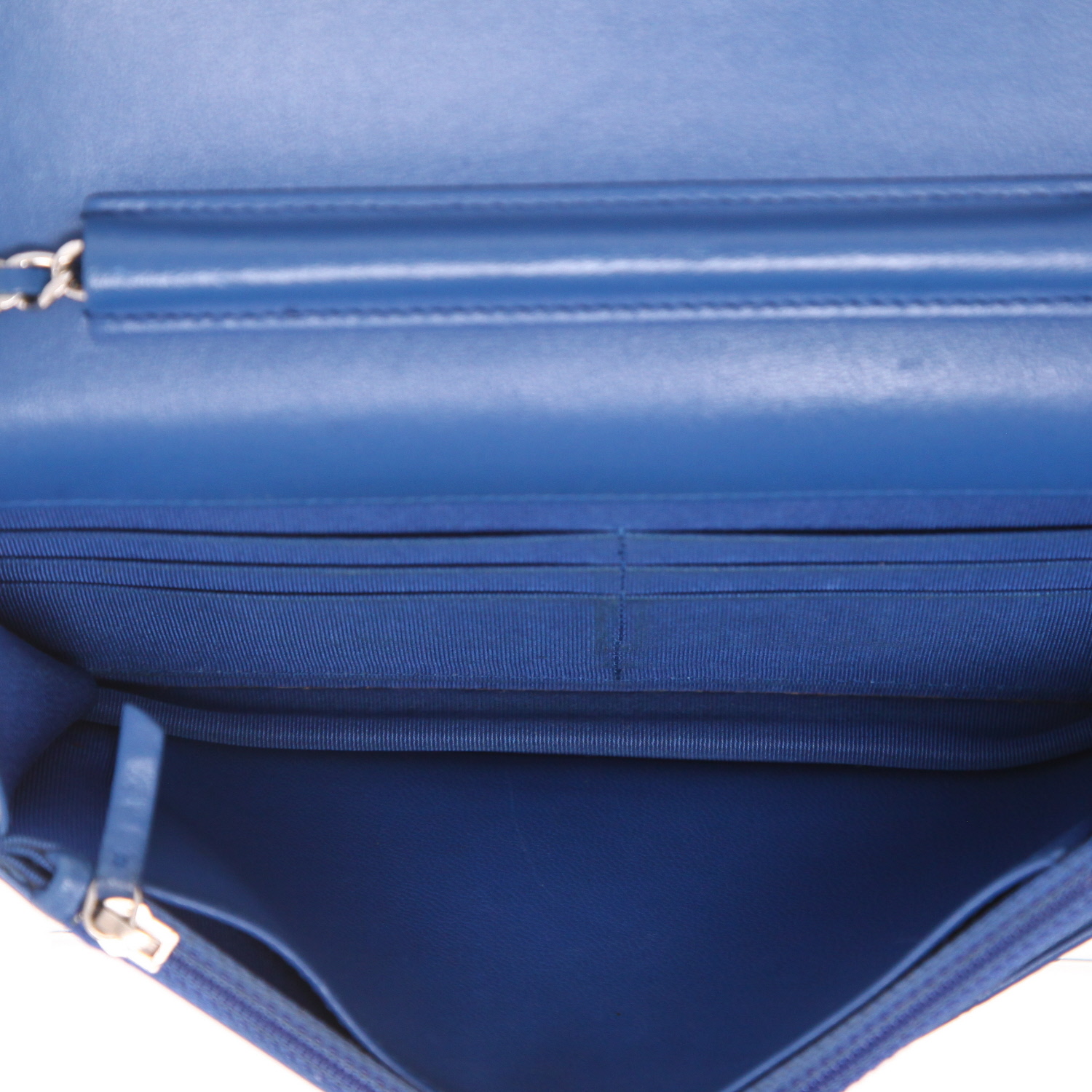 Borsa a tracolla Chanel  Wallet on Chain in pelle trapuntata blu - Detail D3