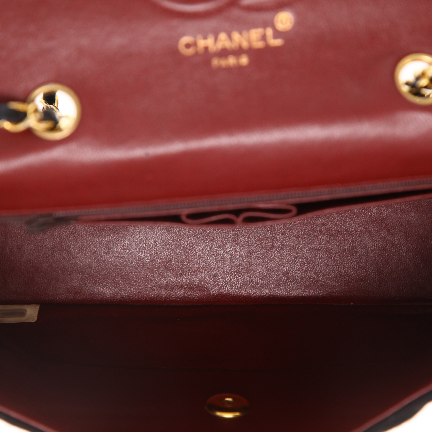 Bolso de mano Chanel  Vintage en lona acolchada negra y cuero negro - Detail D3