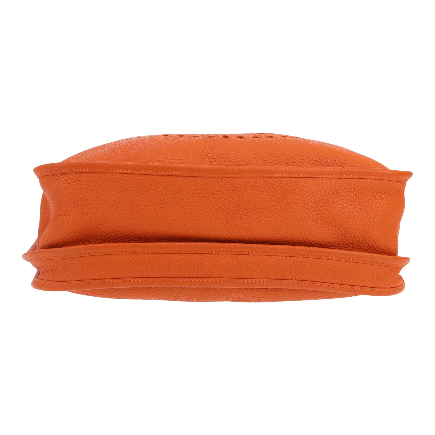 Sac bandoulière Hermès  Evelyne III en cuir togo orange - Detail D1