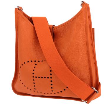 Sac bandoulière Hermès  Evelyne III en cuir togo orange