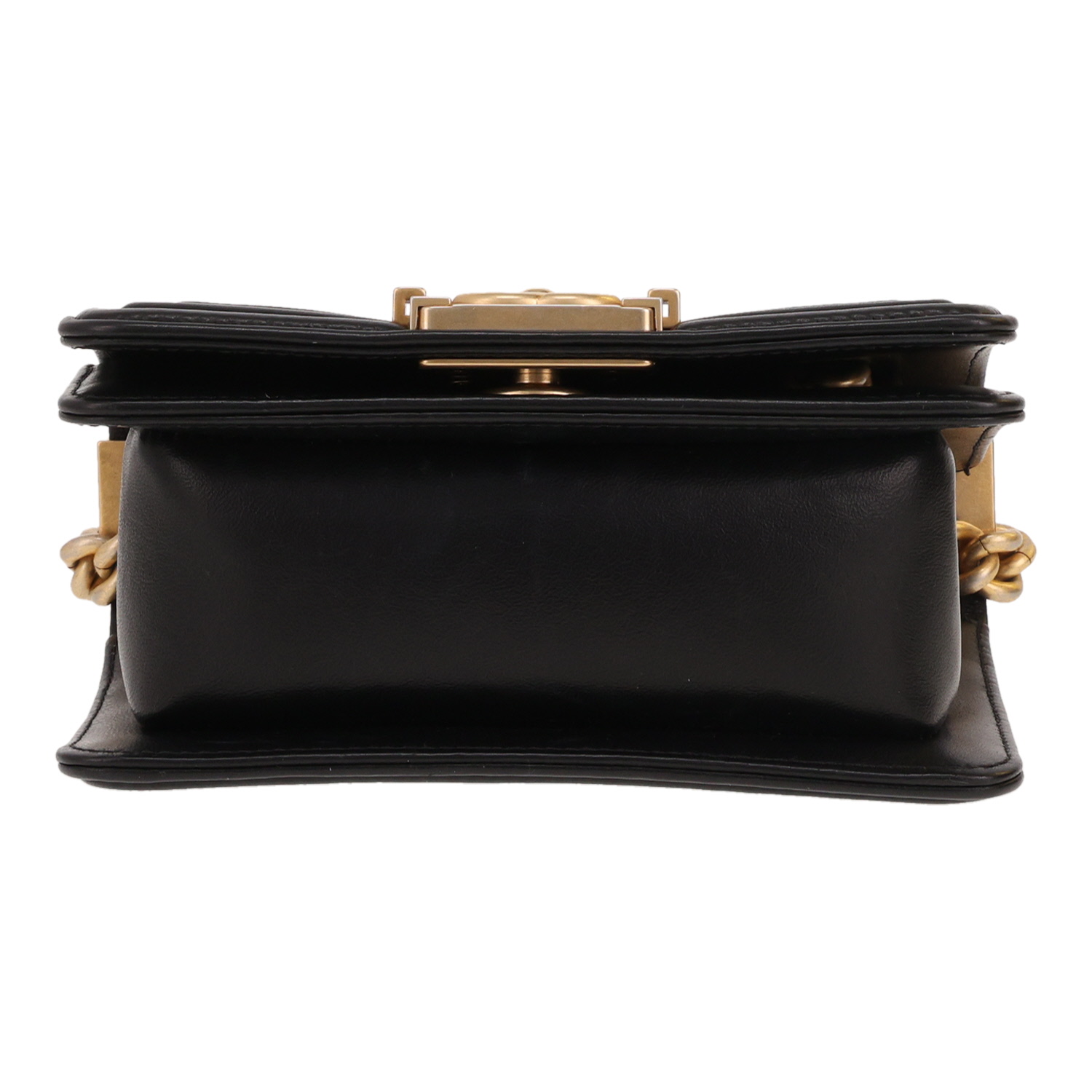 Sac bandoulière Chanel  Mini Boy en cuir matelassé noir - Detail D1