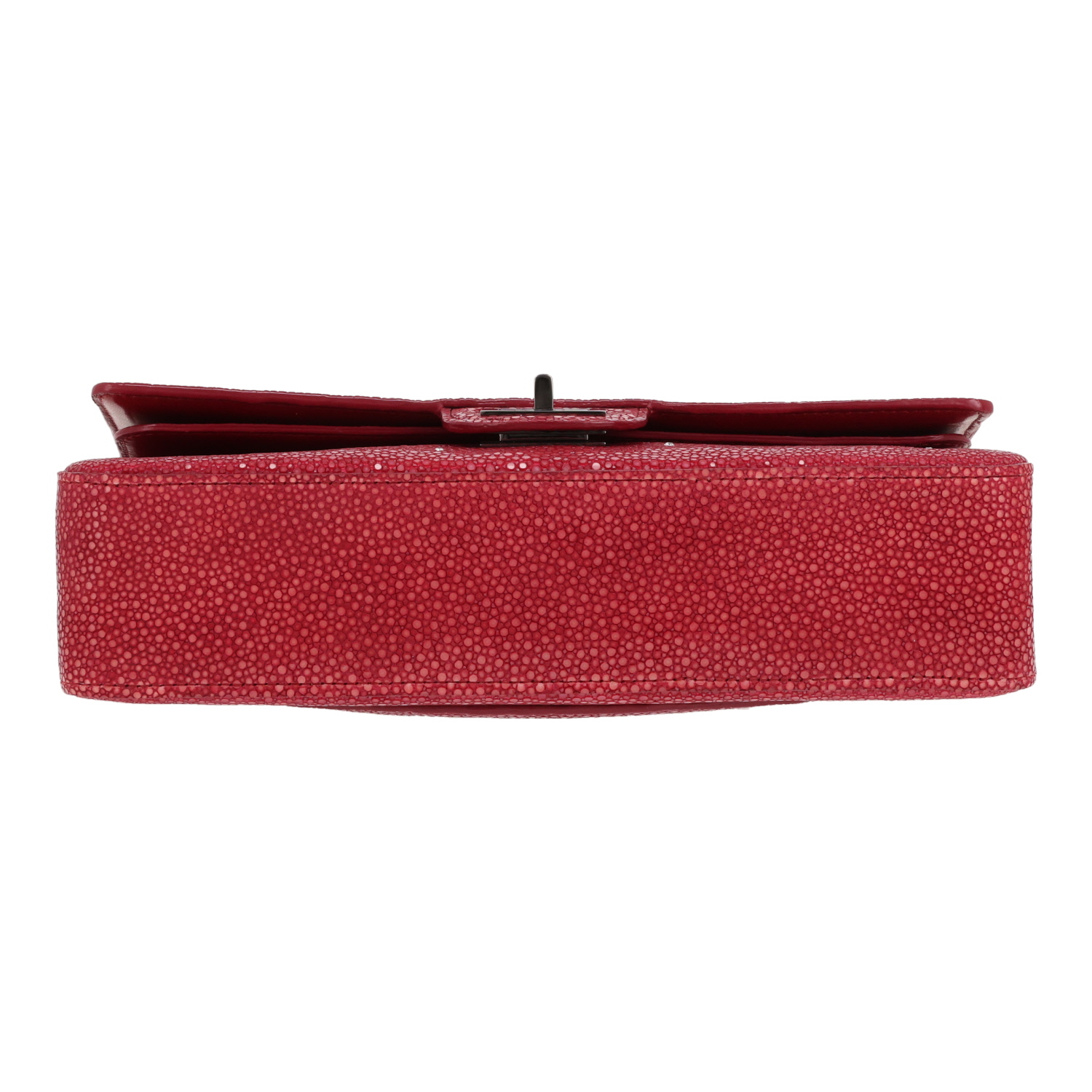 Borsa a tracolla Chanel  2.55 modello medio  in galuchat rossa - Detail D1