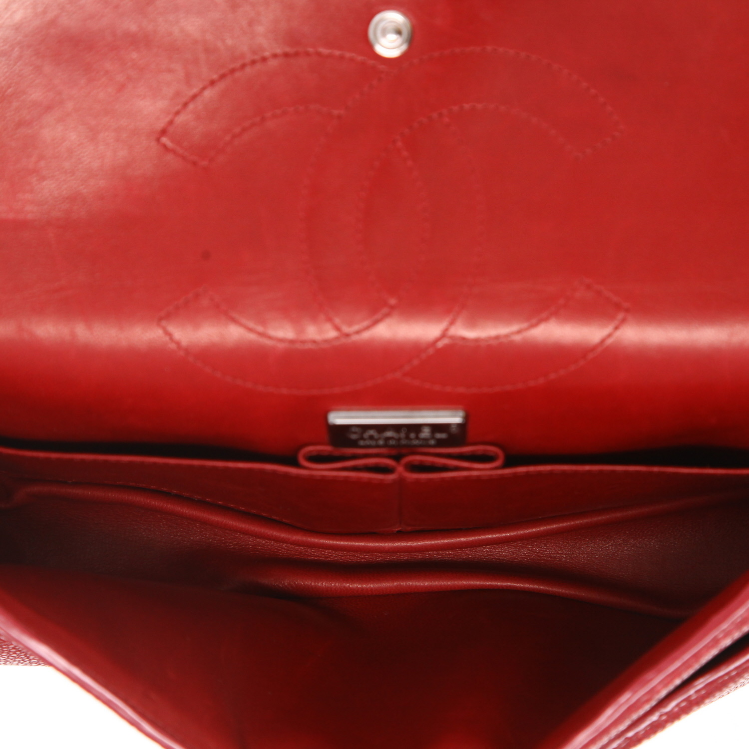 Bolso bandolera Chanel  2.55 modelo mediano  en piel de galuchat roja - Detail D3