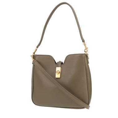 Celine Camille 16 Soft handbag in green leather