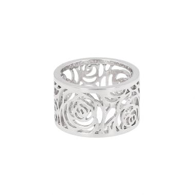 Bague Chanel Camélia Fil grand modèle en or blanc