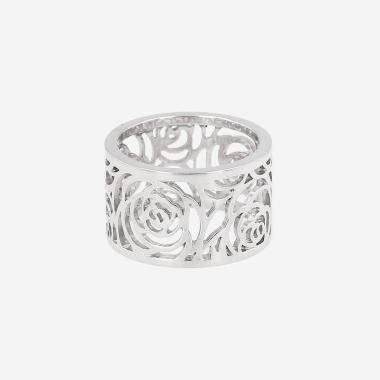 Chanel Camélia Fil large model ring in white gold