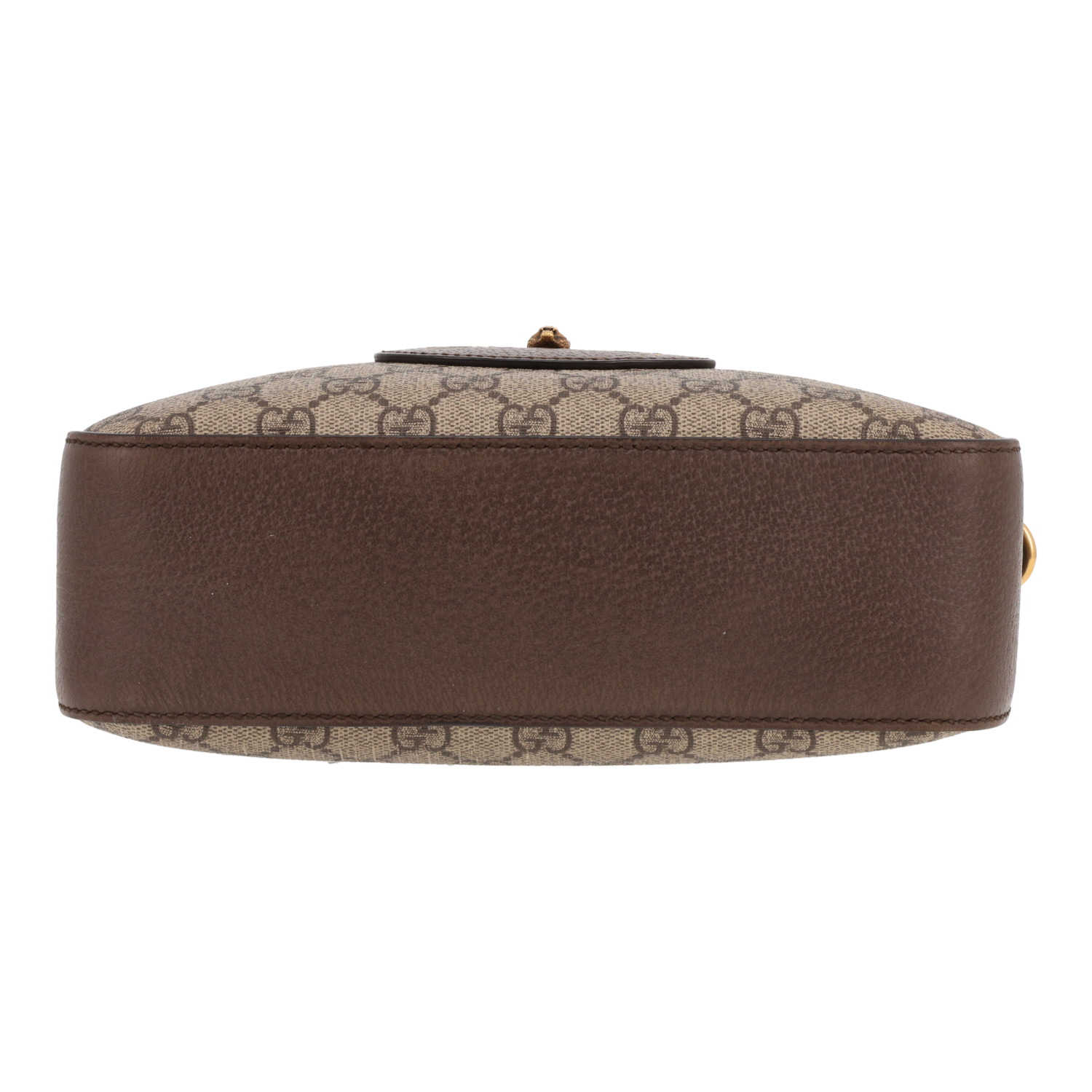 Bolso bandolera Gucci  Néo Vintage en tejido "sûpreme GG" beige y cuero marrón - Detail D1