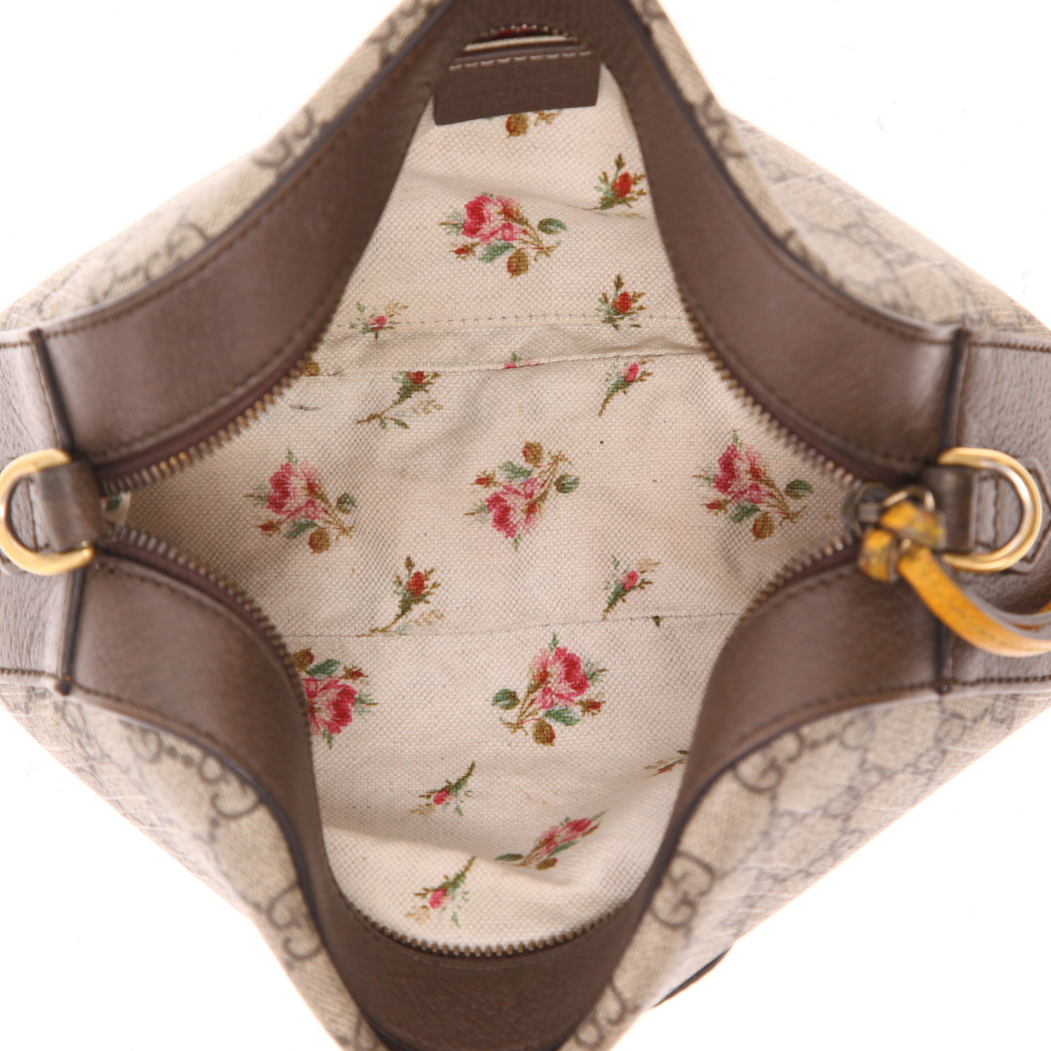 Borsa a tracolla Gucci  Néo Vintage in tela "sûpreme GG" beige e pelle marrone - Detail D3