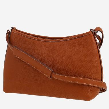 Bolso bandolera Hermès  Berlingot en cuero togo color oro