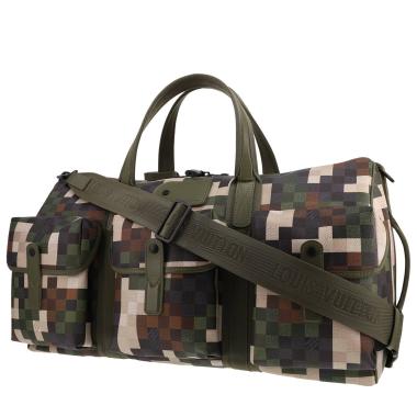 Louis Vuitton  Keepall Editions Limitées travel bag  in green, brown and black damier canvas