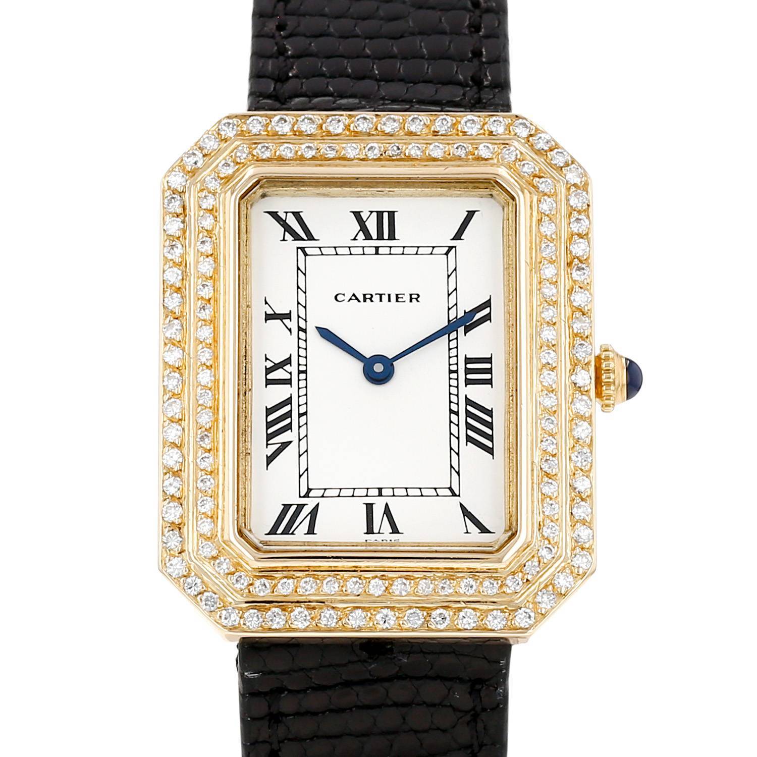 Montre Cartier Cristallor Jumbo Vintage en or jaune Ref: Cartier -