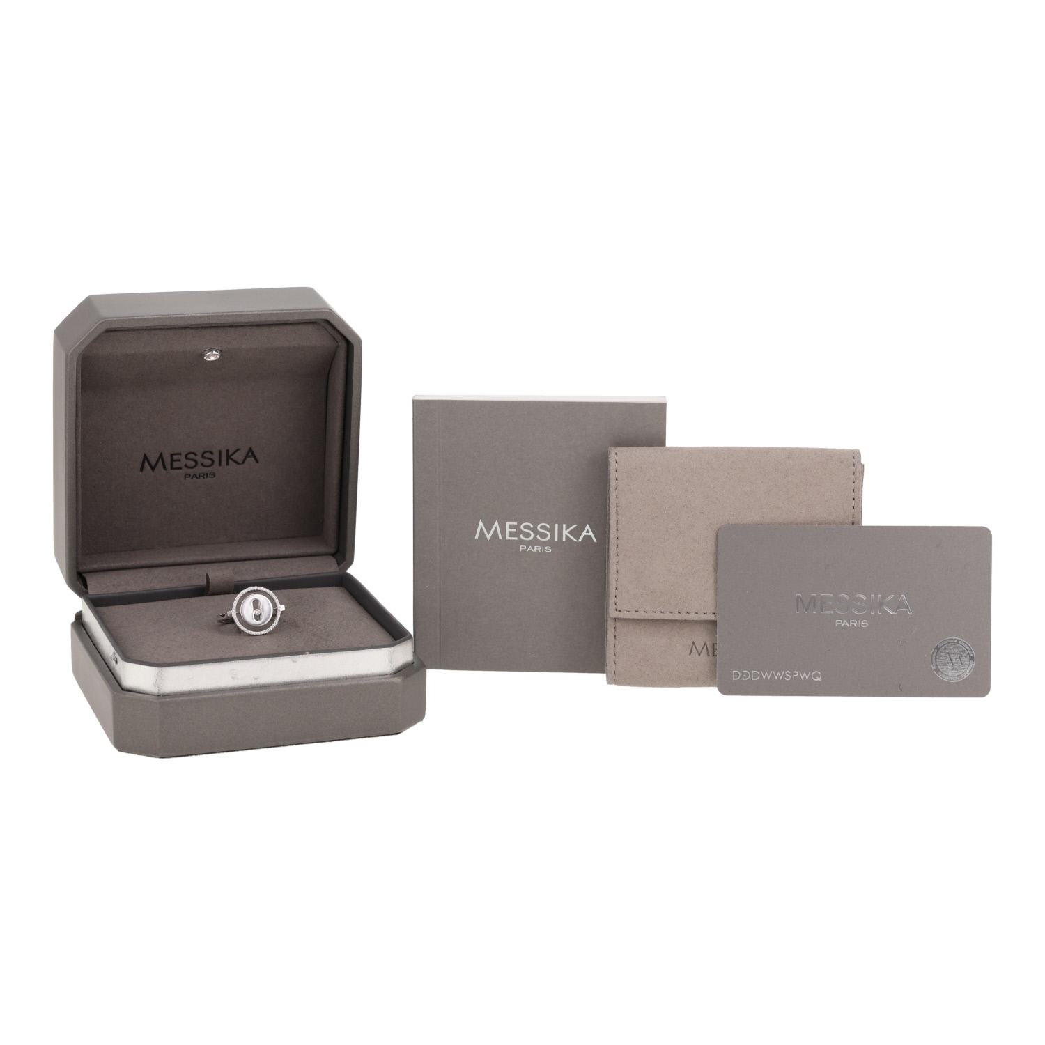 Sortija Messika Lucky Move de oro blanco y diamantes - Detail D2