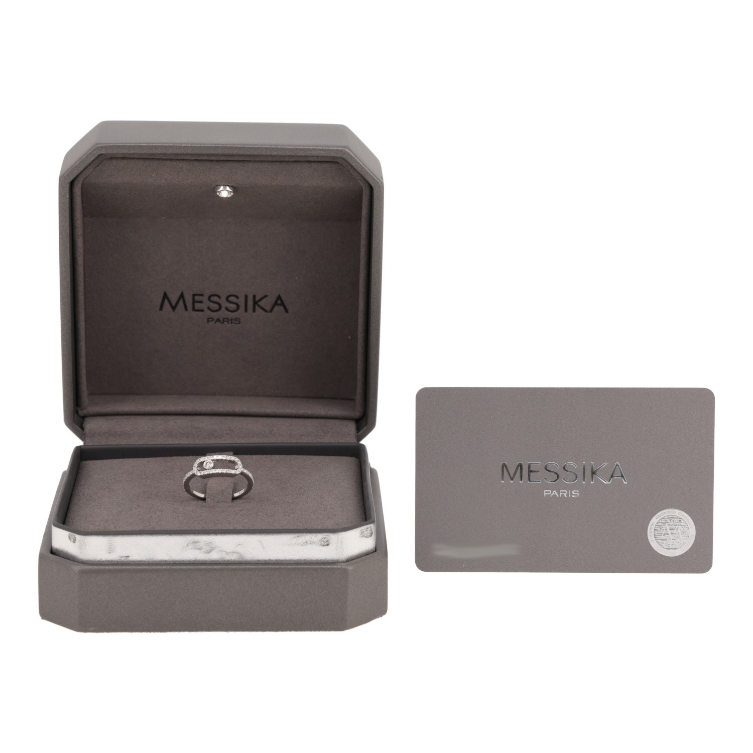 Messika Move Uno large model ring in white gold and diamonds - Detail D2