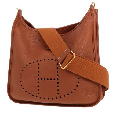 Bolso bandolera Hermès  Evelyne 29 cm en cuero togo color oro