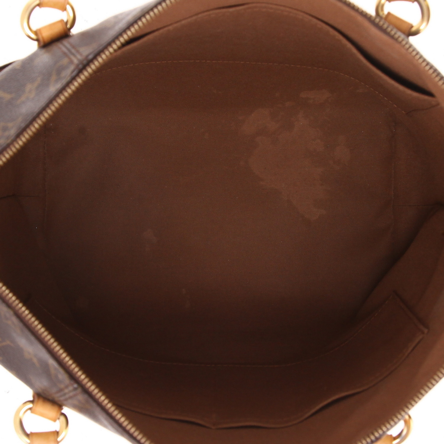 Borsa Louis Vuitton  Totally in tela monogram marrone e pelle naturale - Detail D3