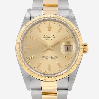 Montre Rolex Oyster Perpetual Date en or et acier Ref: Rolex - 15223  Vers 1988