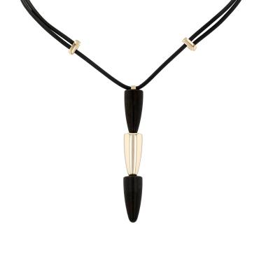 Vhernier Calla necklace in pink gold and ebony