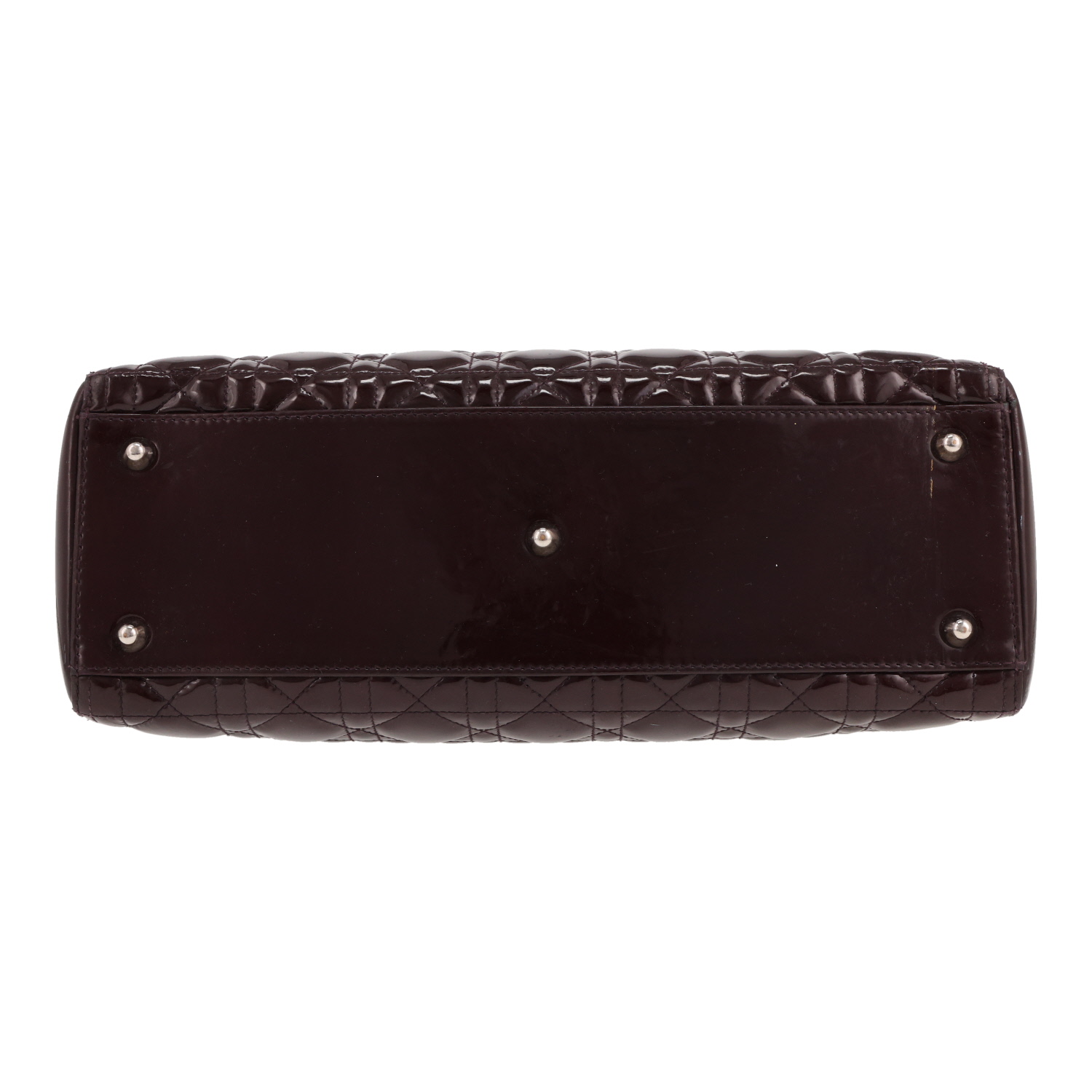 Borsa Dior  Lady Dior in pelle verniciata plum - Detail D1