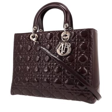 Dior  Lady Dior handbag  in plum patent leather