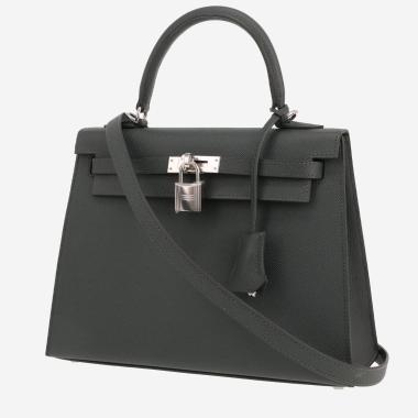 Sac à main Hermès  Kelly 25 cm en cuir epsom Vert Mangrove