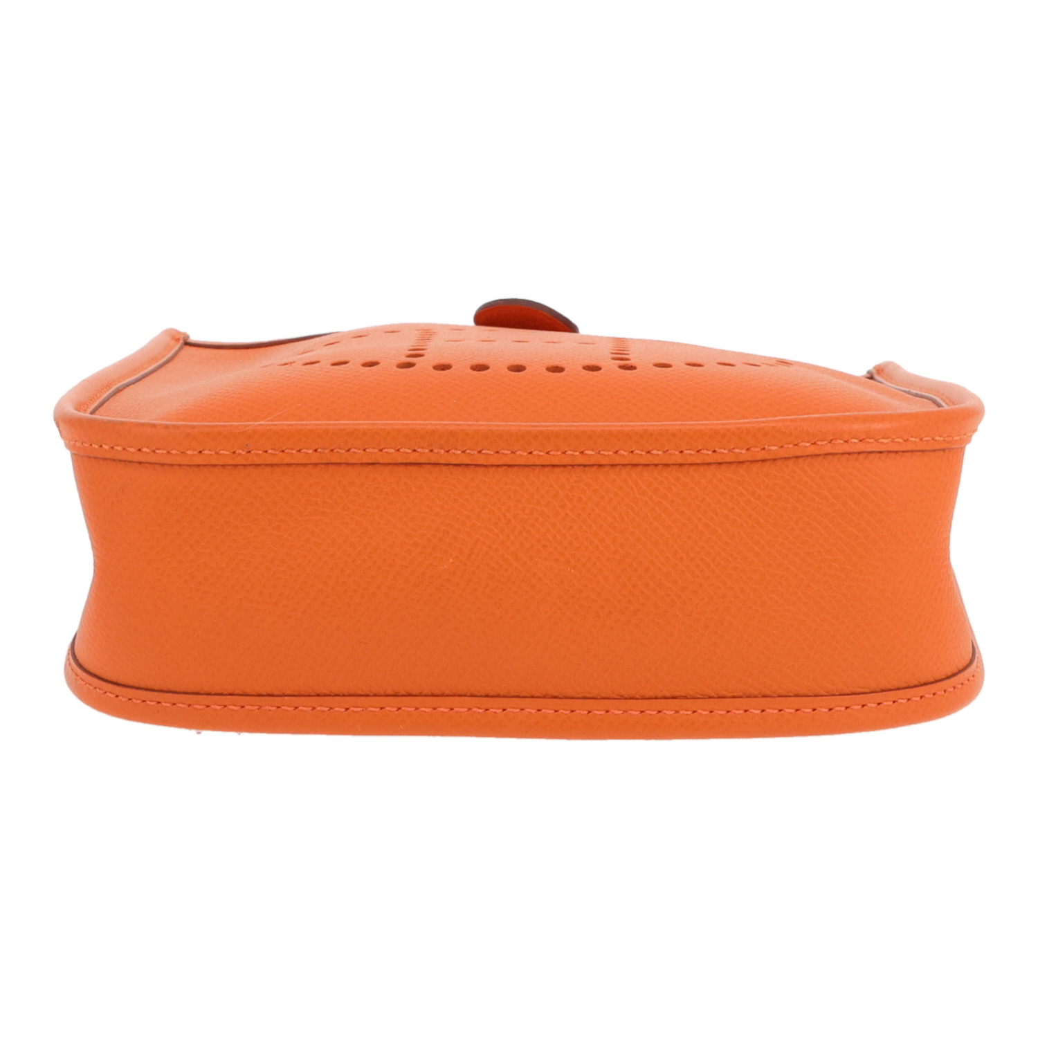 Borsa a tracolla Hermès  Mini Evelyne in pelle Epsom arancione - Detail D1