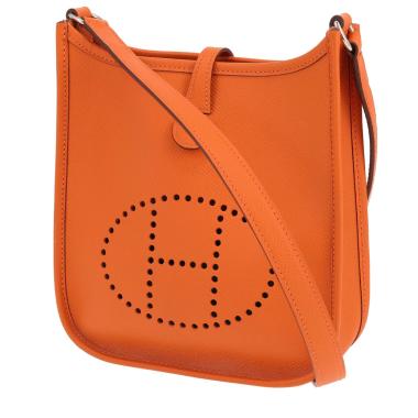 Hermès  Mini Evelyne shoulder bag  in orange epsom leather
