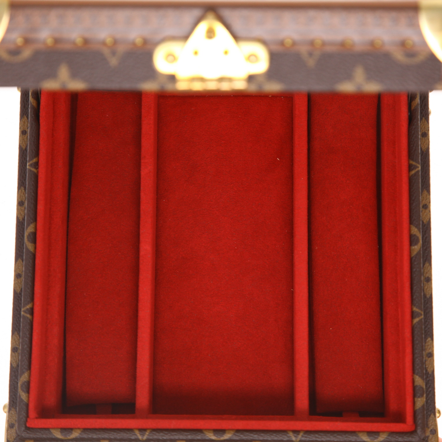 Louis Vuitton  Coffret Joaillerie jewelry box  in brown monogram canvas - Detail D3