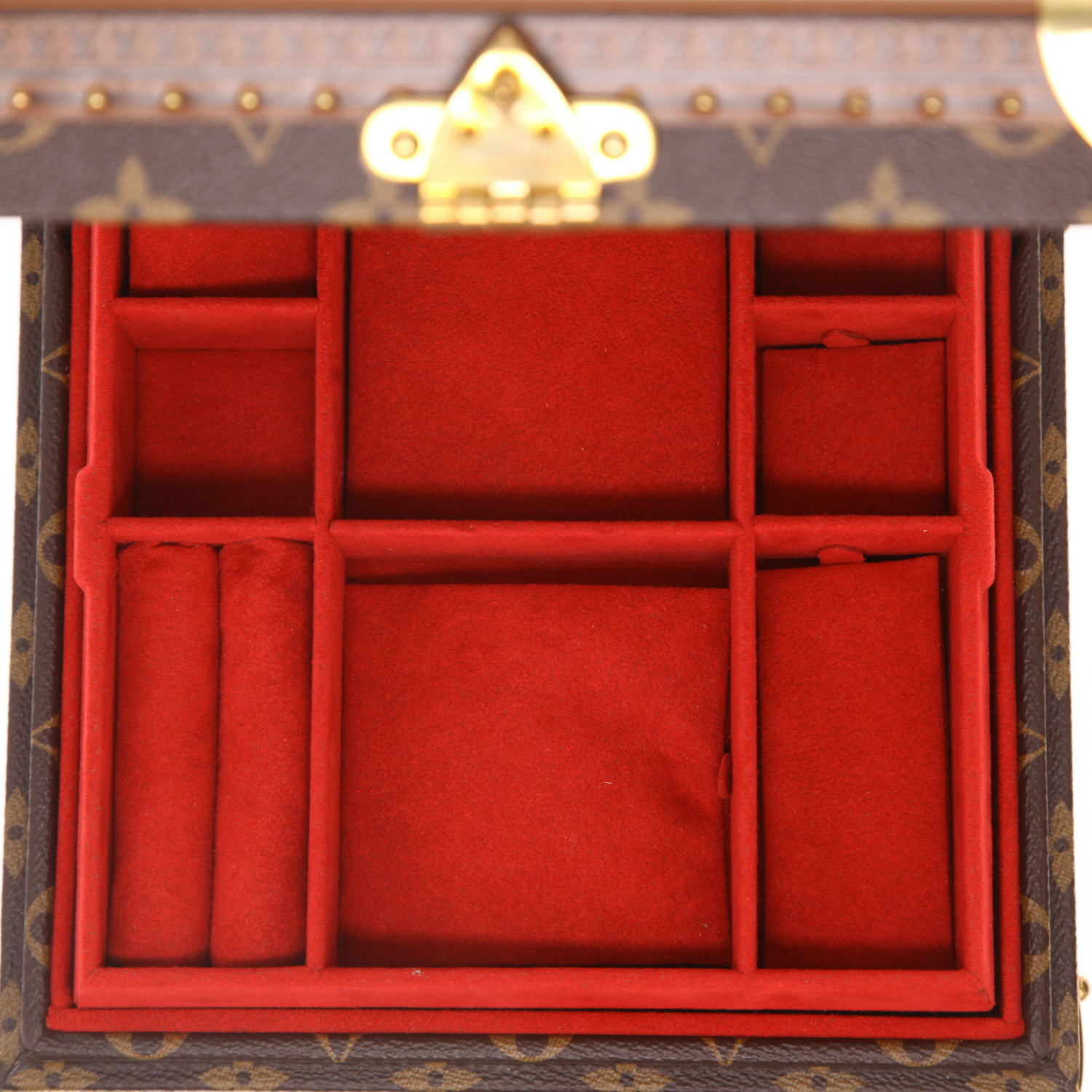 Louis Vuitton  Coffret Joaillerie jewelry box  in brown monogram canvas - Detail D4