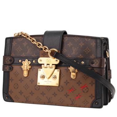 Bolso bandolera Louis Vuitton  Trunk Clutch en lona Monogram marrón y cuero negro