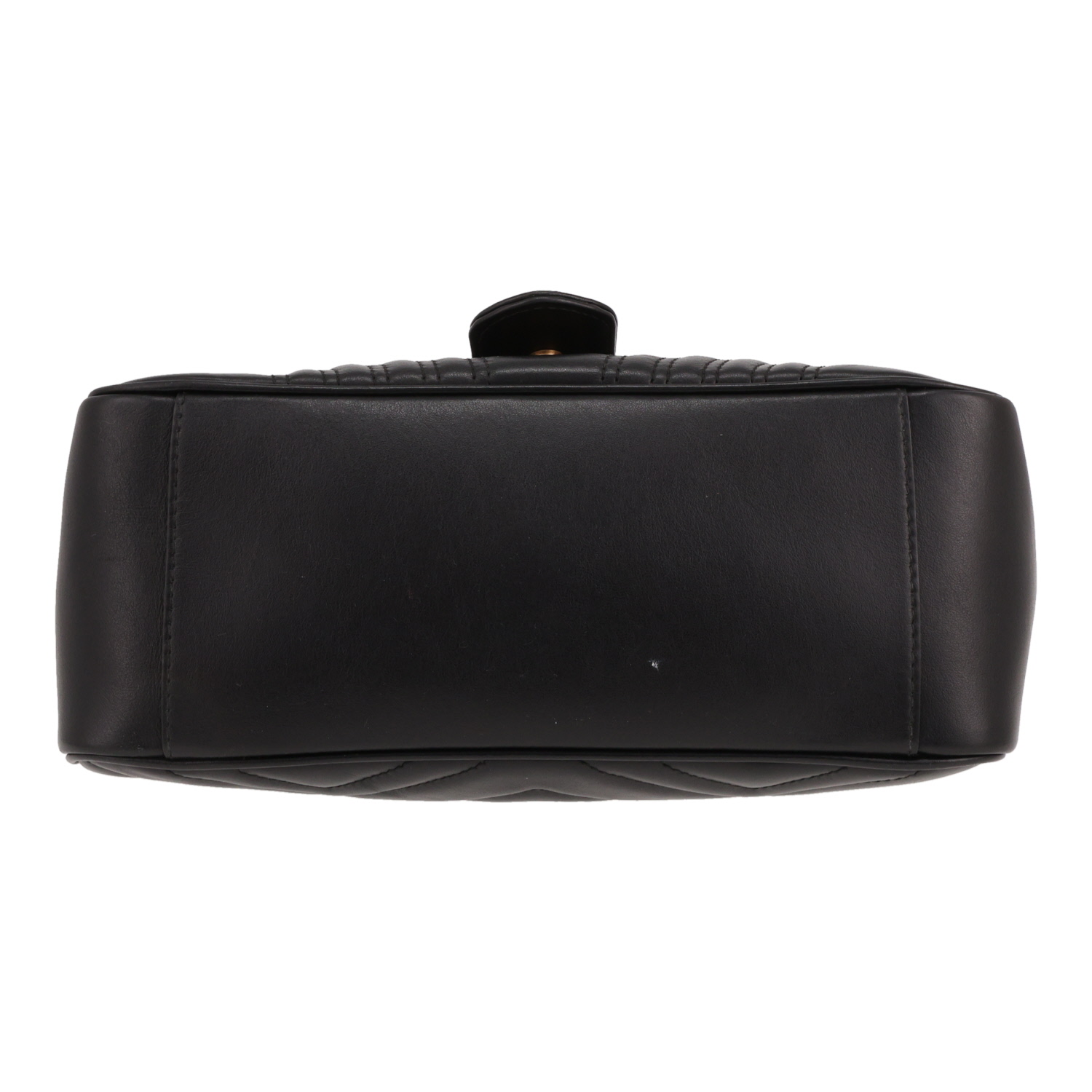 Bolso bandolera Gucci  GG Marmont en cuero acolchado negro - Detail D1