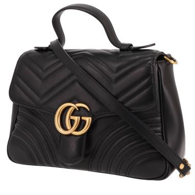 Borsa a tracolla Gucci  GG Marmont in pelle trapuntata nera