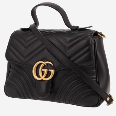 Sac bandoulière Gucci  GG Marmont en cuir matelassé noir