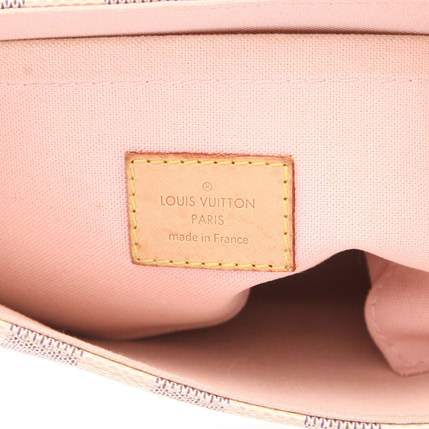 Borsa a tracolla Louis Vuitton  Croisette in tela a scacchi azzurro e pelle naturale - Detail D2