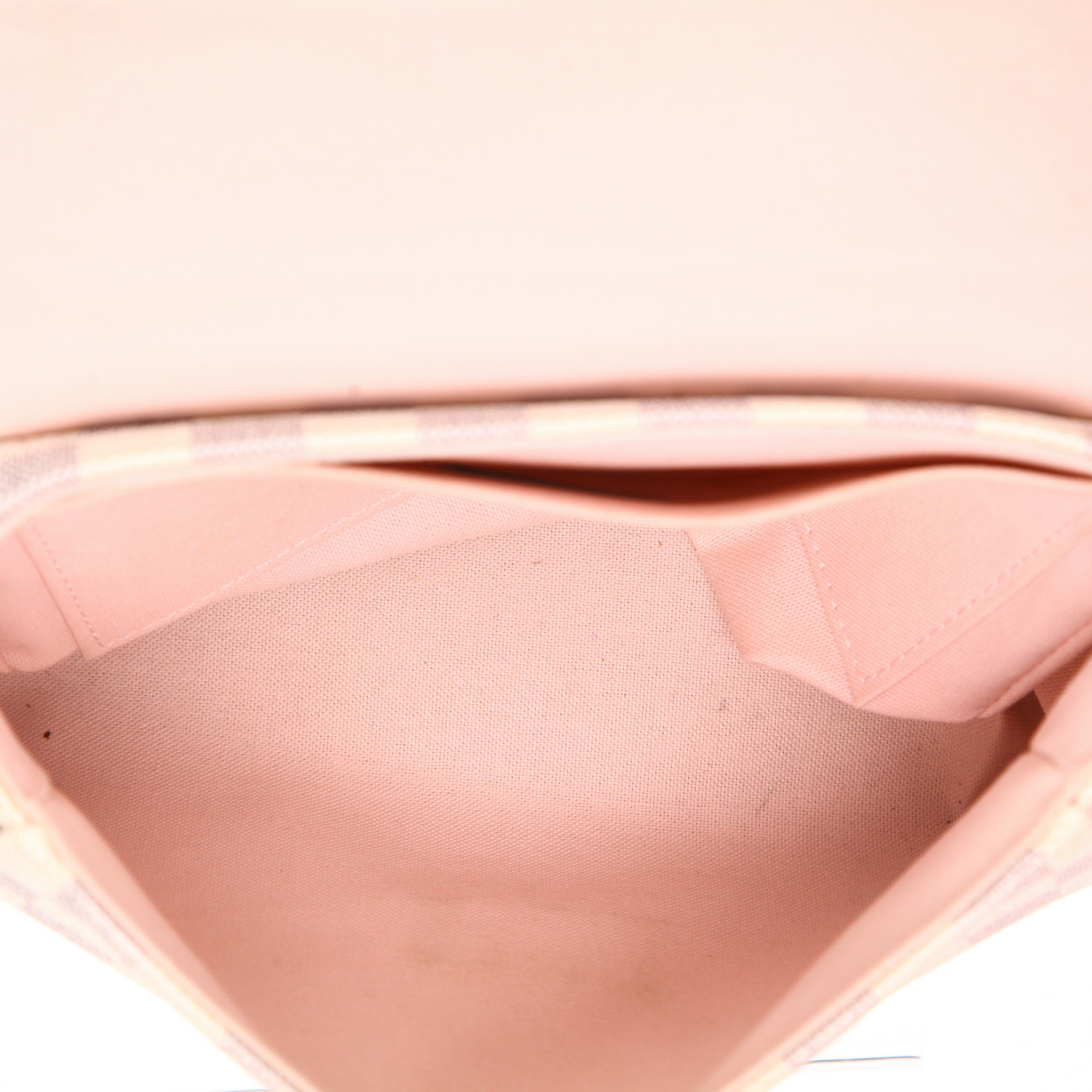 Borsa a tracolla Louis Vuitton  Croisette in tela a scacchi azzurro e pelle naturale - Detail D3