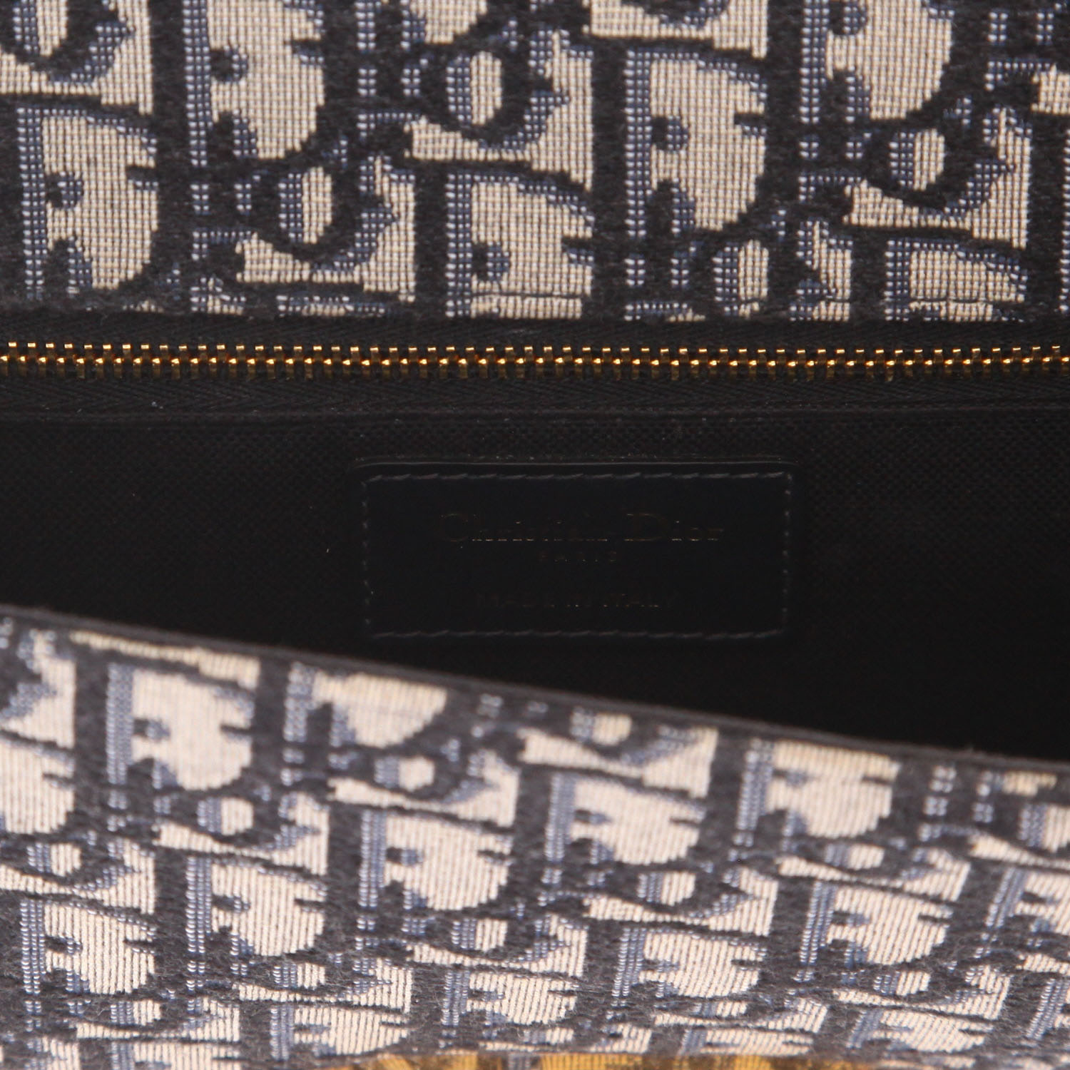 Borsa Dior  30 Montaigne in tessuto a monogramma Oblique blu marino e pelle blu marino - Detail D2