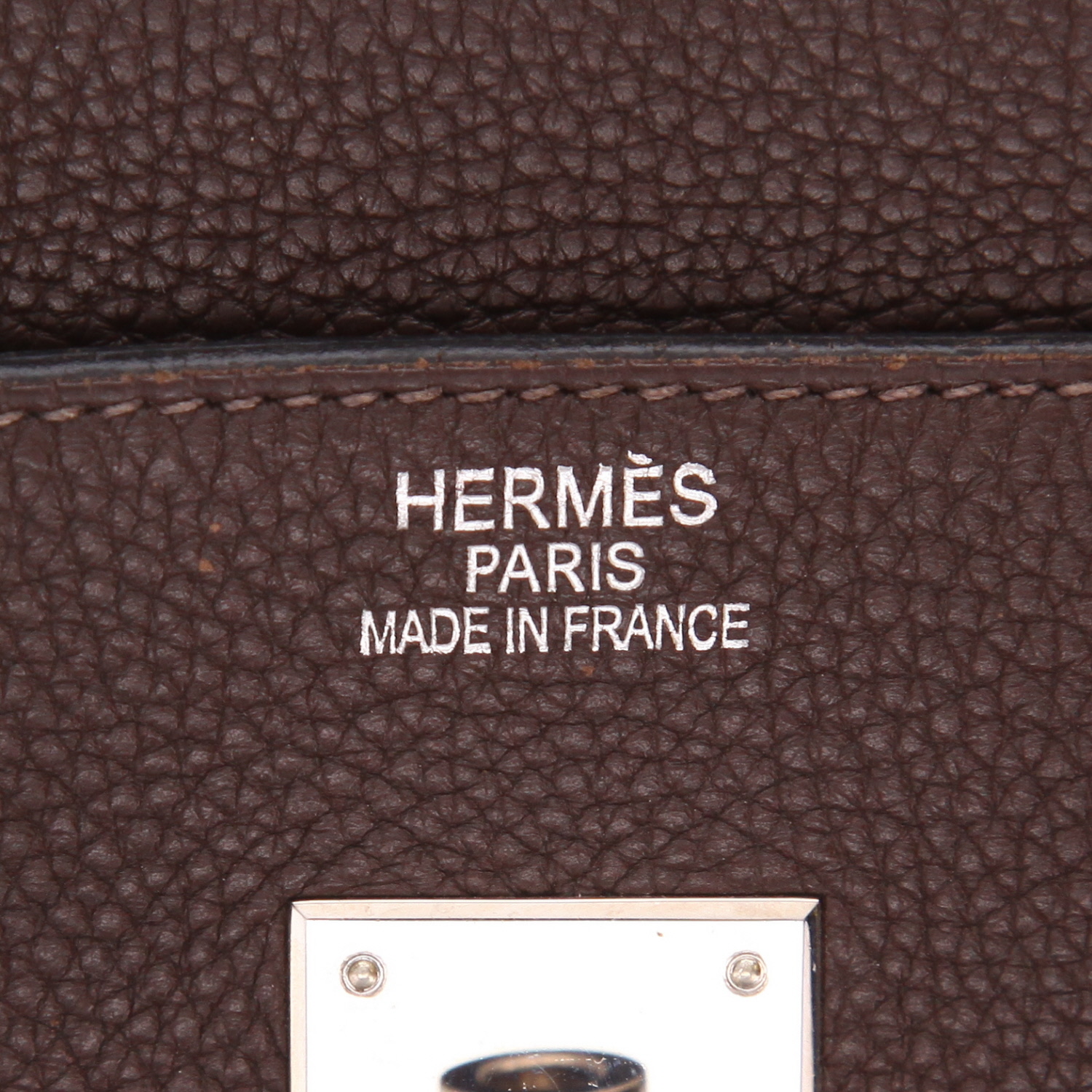 Sac à main Hermès  Birkin 40 cm en cuir togo marron - Detail D2