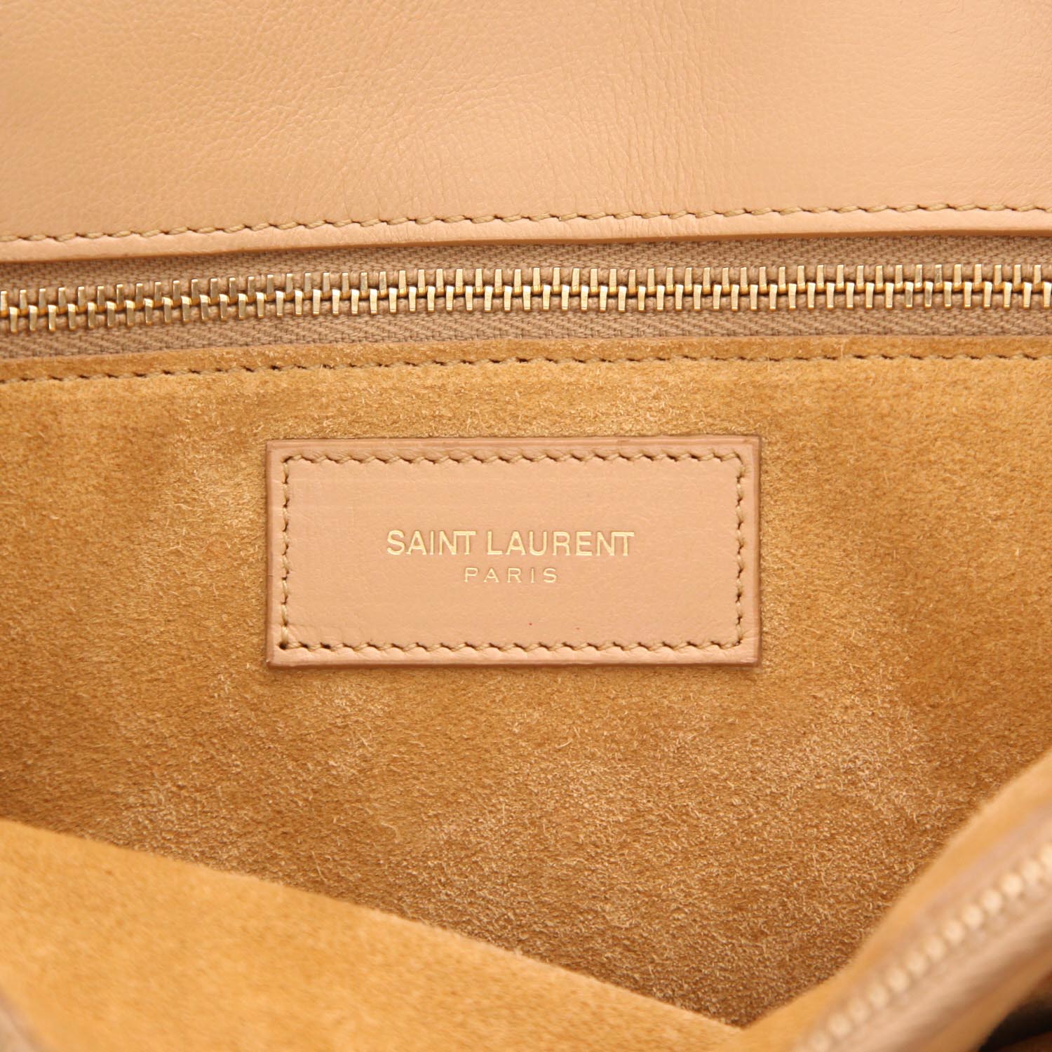 Bolso de mano Saint Laurent  Sac de jour en cuero beige - Detail D2