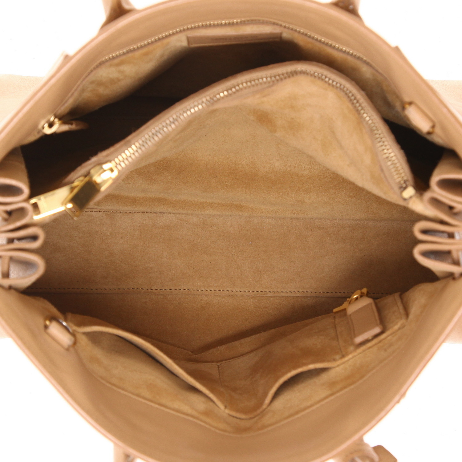Saint Laurent  Sac de jour handbag  in beige leather - Detail D3