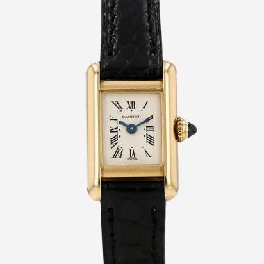 Reloj Cartier Mini Tank de oro amarillo Circa 1990