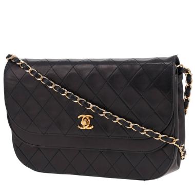 Sac à main Chanel  Vintage en cuir matelassé noir