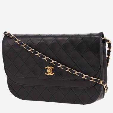 Sac à main Chanel  Vintage en cuir matelassé noir