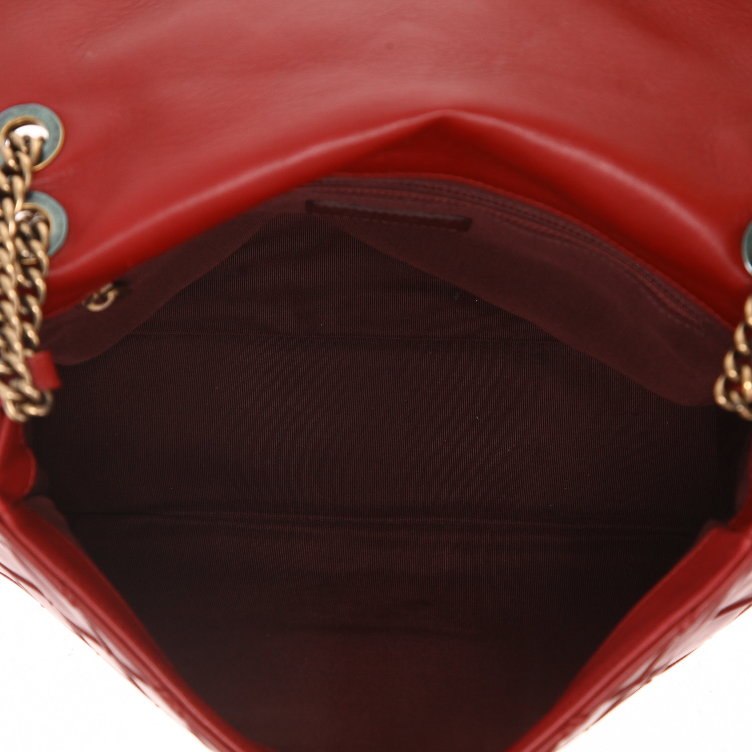 Chanel  Sac à rabat shoulder bag  in red quilted leather - Detail D3