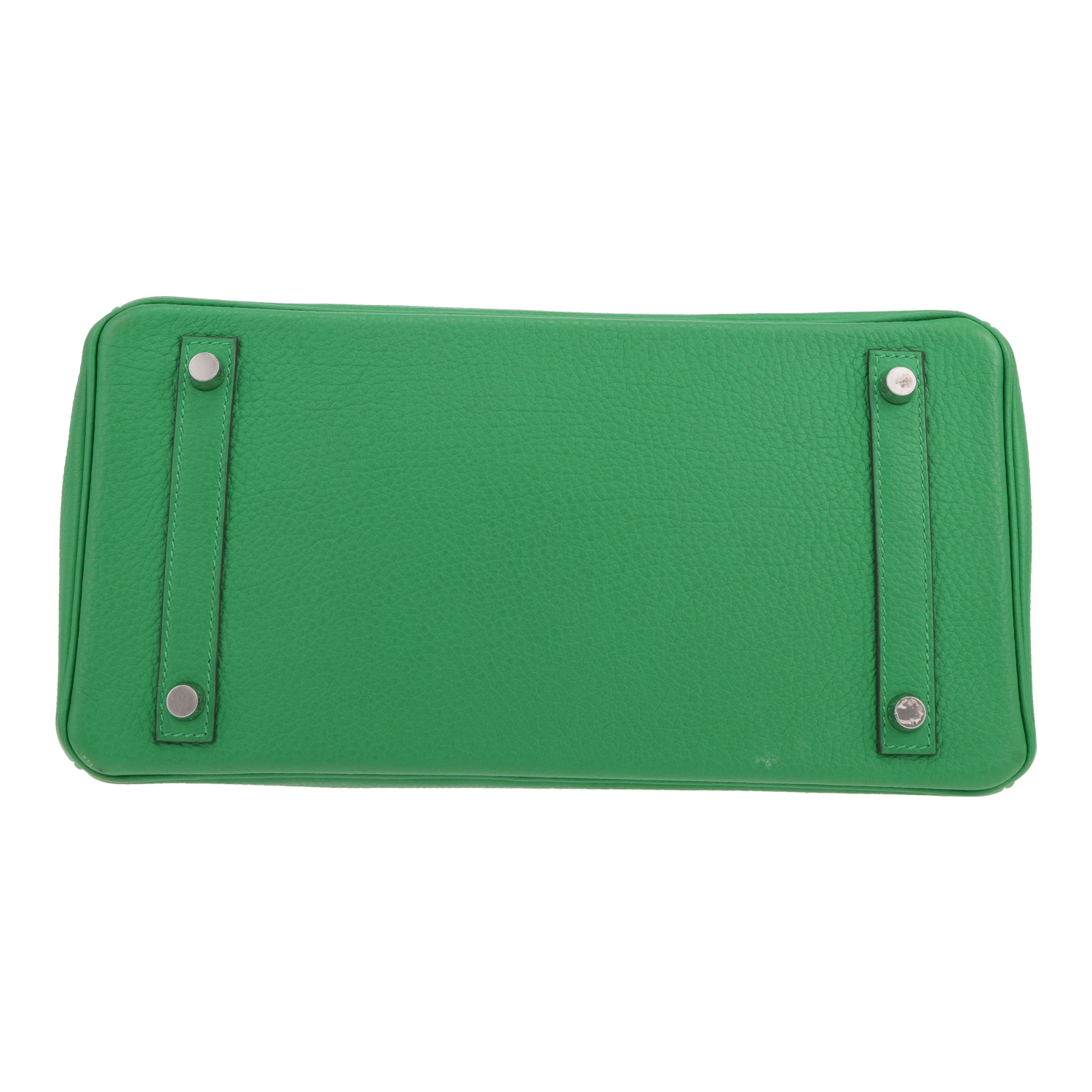 Hermès  Birkin 30 cm handbag  in green Bamboo togo leather - Detail D1